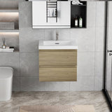 30" Floating Bathroom Vanity with Sink, Modern Wall-Mounted Bathroom Storage Vanity Cabinet with W1573P152696