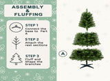6FT Hinged Unlit Artificial Christmas Tree with 582 Tips, Full PVC Branches, Green Holiday Tree with 06947342