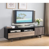 TV Stand TV Cabinet Media Stand Media Cabinet Black Distressed Grey Dark Taupe Two drawers One door B107P269946