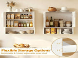 Wall Mounted Bathroom Cabinet, Modern Fluted Panel Storage Cabinet with Adjustable Shelf, 2-Door MDF 90307077