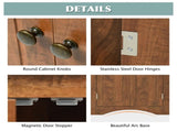 Brown Triangle Bathroom Storage Cabinet with Adjustable Shelves, Freestanding Floor Cabinet for Home 70212675