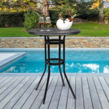 ZNTS 32*32*41" Outdoor Patio Cast Aluminum Round Bar Table 49406903