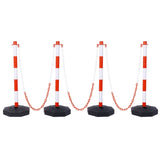 ZNTS 4 Pack Traffic Delineator Post Cones with Fillable Base, Adjustable Safety Barrier with 5Ft 43132353