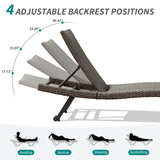 2-Piece Aluminum Wicker Outdoor Chaise Lounge W1859P360203