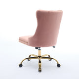 A&A Furniture Office Chair,Modern Velvet Upholstered Tufted Button Home Office Chair with Golden W1143P292467