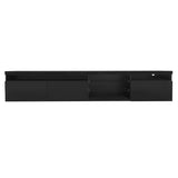 ON-TREND Unique Design TV Stand with 2 Glass Shelves, Ample Storage Space Media Console for TVs Up WF314584AAB