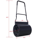 Lawn Roller, 16 Gallon Heavy-Duty Tow Behind Water/Sand Filled Sod Drum Roller for Garden Yard Park W465122200
