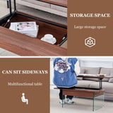 Multifunctional Lift Top Coffee Table -Dark Wood Color Grain Sticker, Essential for Modern W2920P226074