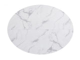 42.1" white marble Color Tulip Table, Mid-century Dining Table for 4-6 People - Round MDF Table W234P453955