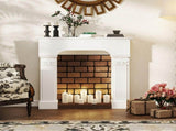 43.3" W x 42.8" H White Electric Fireplace for Ambient Heating, Freestanding 01613921
