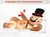 9.8ft Reclining Gingerbread Man, 6 LED Lights, Drawstring Bag, Christmas Inflatable Decoration, 12V, 77710767