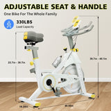 Indoor Exercise Bike Cycling Bike with Comfortable Seat Cushion YellowWhite 22187335