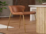 26 in. Counter Stool - Brown Upholstered Seat, Gold Metal Frame, 1PC B2751P610245