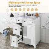 24-Inch Bathroom Vanity Cabinet with Ceramic Sink, 2 Drawers, 1 Door WF532034AAK