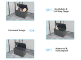 Outdoor Storage Box, 100 Gallon Metal Deck Box Built-in a Oxford Fabric Storage Bag, Lockable & W1859P352905