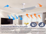 52 Inch Indoor Ceiling Fan With 6 Speed Remote 3 ABS Blade Reversible DC Motor White For Living Room W934P200077