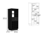 DEPOT E-SHOP Zircon Bar Cabinet Two Drawers, Black B097133220