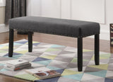 Biony Fabric Dining Bench with Nailhead Trim, Grey T2574P164611