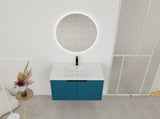 36" Wall Mounted Bathroom Vanity with Resin Sink & 2 Soft-Close Doors W999P251809