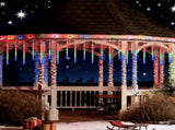 Blue meteor shower light, outdoor solar powered icicle light, snowflake falling rain string light, 02294674