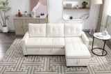 77 Inch Reversible Sectional Storage Sleeper Sofa Bed L-Shape 2 Seat Sectional Chaise With Storage W1203P146254