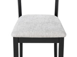 6pc Dining Set Rectangular Table Features Weathered Gray Finish Wood Grain Wide Slat Backs Padded B2741P411550