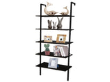 5-Layer Wall-Mounted Density Board Iron Frame Display Rack 23.62*11.81*70.87in Black Walnut Wood 13415907