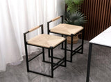 Set of 2 Bar Stools with Back Paper Woven Counter Height Dining Chairs for Kitchen, Home 59392593