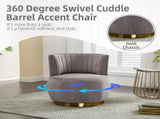 COOLMORE 360 Degree Swivel Cuddle Barrel Accent Sofa Chairs, Round Armchairs with Wide Upholstered, W395102772