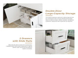 42 Inch Modern Bathroom Vanity with 2 Drawers, Vertical Grain MDF Cabinet with Soft-Close Doors and W509P493622