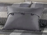 6 Piece Reversible Plaid Daybed Cover Set Grey Daybed B035P266680