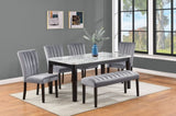 2pc Casual Upholstered Velvet Upholstery Chair Channel Tufted Back Wooden Dining Room Furniture Gray B011P261181