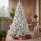 5FT Flocked Christmas Tree with 407 Tips Full PVC Artificial Plants Sturdy Metal Base Stand Party 20729680