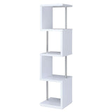 White and Chrome 4-tier Bookcase B062P145510