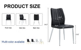 Four black dining chairs. Modern chairs from the Middle Ages. Made of PU material cushion and silver W1151135495