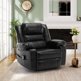 ZNTS Breathable Leather Massage Recliner Chair Manual Living Room Reclining Sofa W1403P156678