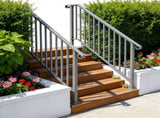 Handrails for Outdoor Steps, Iron Handrail Fits 4 Step, Transitional Handrail with Installation Kit, 20221483