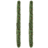 2 Pack 9FT Pre-lit Snow Flocked Christmas Garland, Lighted Artificial Xmas Garland with 200 Warm 83273459