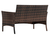 2pcs Arm Chairs 1pc Love Seat & Tempered Glass Coffee Table Rattan Sofa Set Brown Gradient 57903633