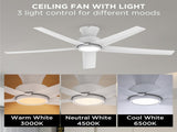 52 inch Ceiling Fans with Lights, Large Air Volume Ceiling Fans with Reversible Quiet DC Motor and 31264744