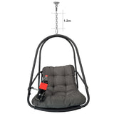 Swing Egg Chair with Stand Indoor Outdoor Wicker Rattan Patio Basket Hanging Chair with C Type W2707P296438
