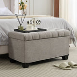 Storage Ottoman Bench, Foot Rest with Legs, 16 x 30 x 16.1 Inches, End of Bed Bench, Storage Chest, W2725P220185