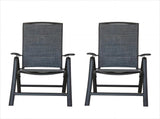 Folding Patio Chairs Set of 2, Aluminium Frame Reclining Sling Lawn Chairs with Adjustable High W1859109925