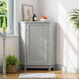 Grey Bathroom Cabinet Triangle Corner Storage Cabinet with Adjustable Shelf Modern Style MDF Board N725P172615E
