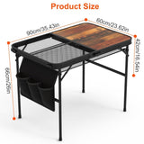 Foldable Camping Table Collapsible Picnic Aluminum Alloy Grill Stand 66LBS Max Load Height 31951334