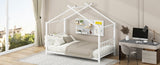 Twin Size Metal House Platform Bed, White MF322835AAK