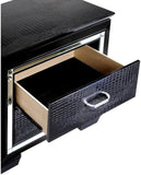 Contemporary 1pc Nightstand Black Bedside Table LED Light English Dovetail Drawer Bedroom Furniture B011P232476