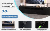 TV Console with Storage Cabinets, Remote, APP Control Long LED TV Stand, Full RGB Color 77609175