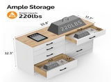 () Double-Row 8-Drawer Storage Cabinet Particleboard with Melamine-Coated 70962466