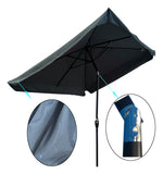 10 x 6.5ft Patio Umbrella Outdoor Waterproof Umbrella with Crank and Push Button Tilt for Garden W65627952